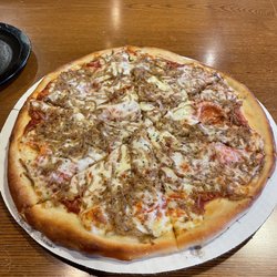 Sample freshly baked pizza
