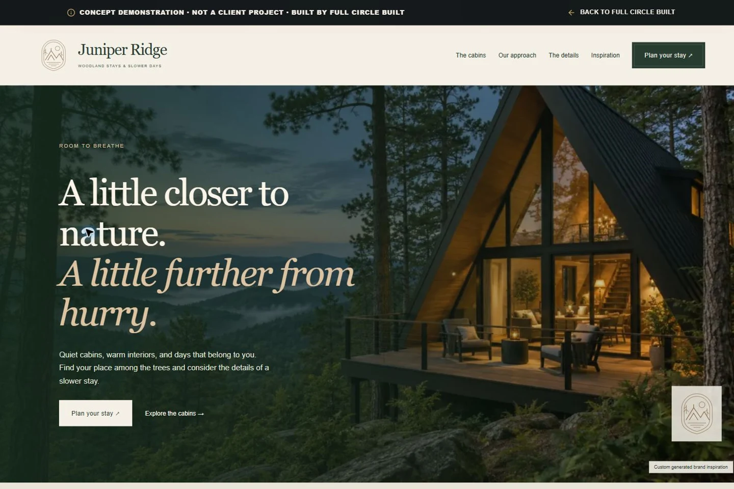 Preview of the fictional Juniper Ridge website